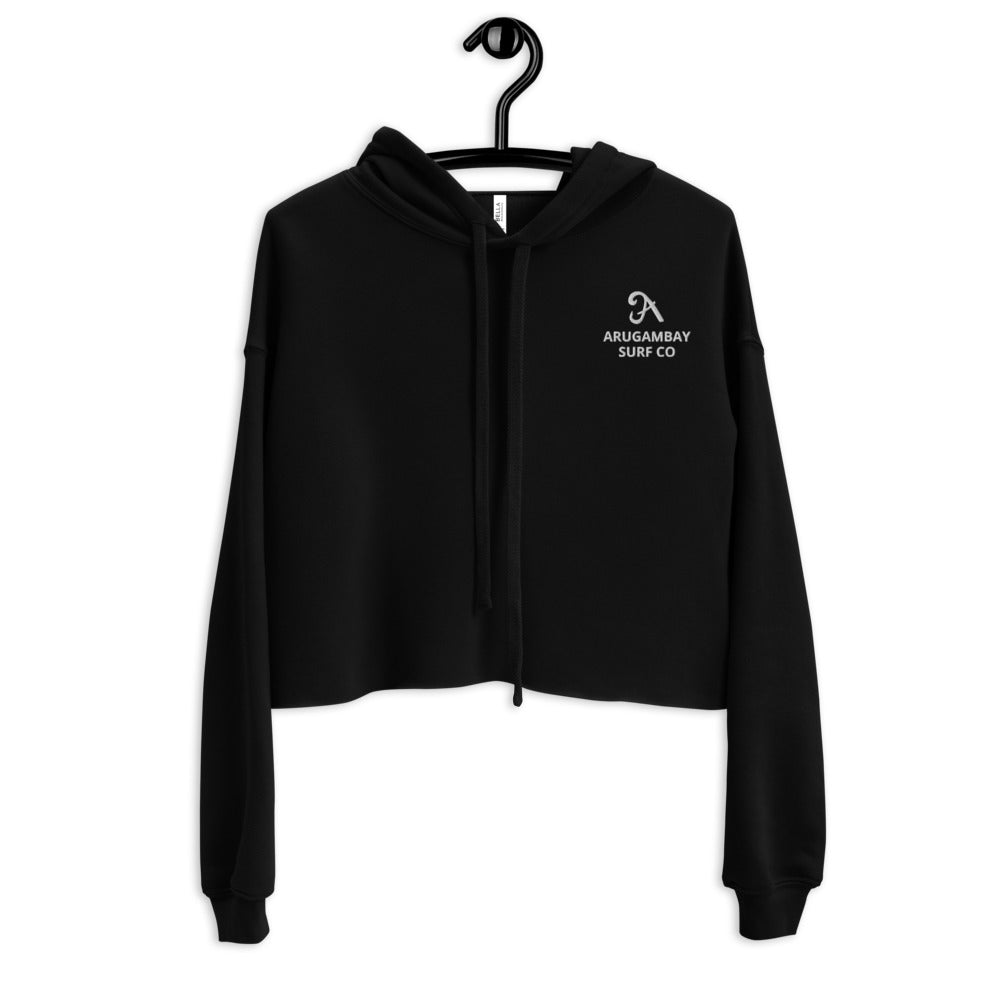 ArugamBay Surf Co Embroidered Crop Hoodie Black