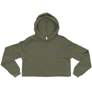 Oksy Life Style Embroidered Crop Hoodie