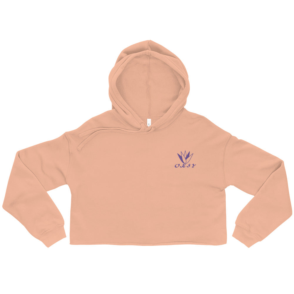 Oksy Life Style Embroidered Crop Hoodie