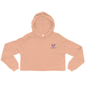 Oksy Life Style Embroidered Crop Hoodie